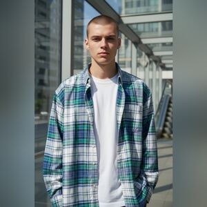 J. Crew The Broken In Oxford Shirt Men's XLarge Button Down Plaid Casual Wear